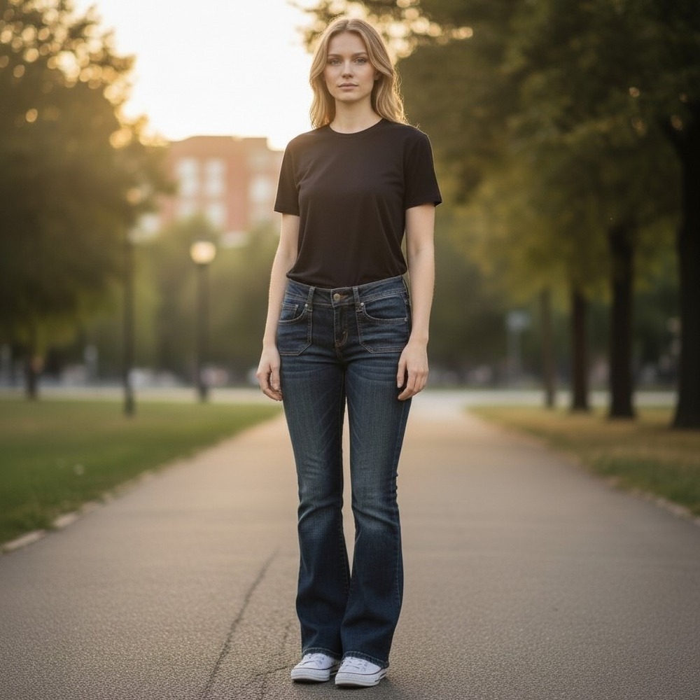 Y2K H2J Women 5/6 Low Rise Bootcut Vtg Jeans Cotton Spandex Dark Wash Distressed